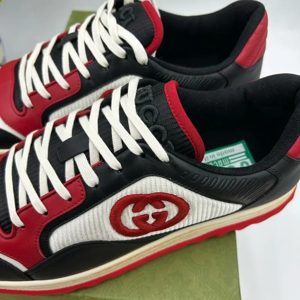 Men's Gucci Mac 80 low top leather sneakers size 11 fits 11.5 US made in Italy
